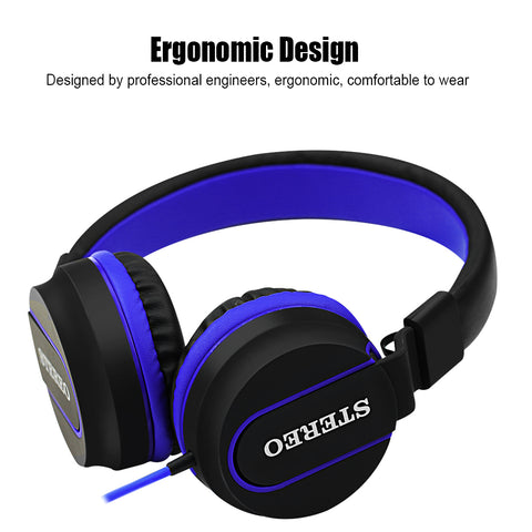 Wired Headphone Over ear Foldable Bass Headphone Headset with Mic for Mobile Phone Computer Tablet Noise Isolation Wholesale