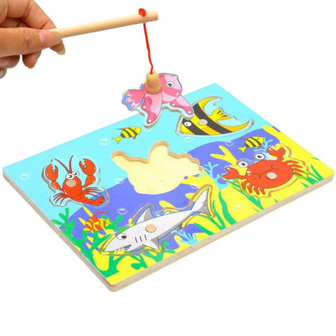 Hot Fishing Puzzle 3D Wooden Toys For Toddlers Kids Children Educational Toys