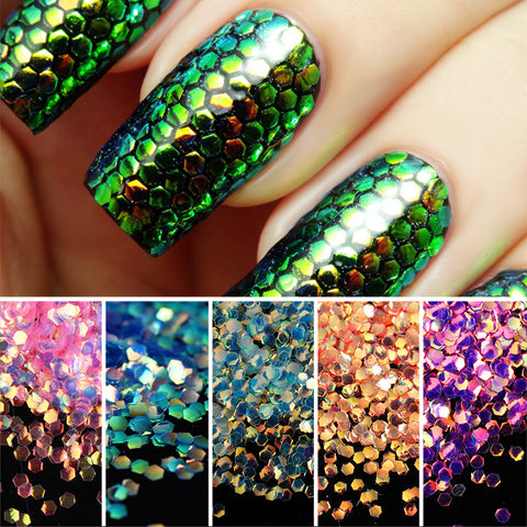 1 Bag Colorful Shining Scales Nail Sequins Glitter Tips Manicure Nail Art Decoration
