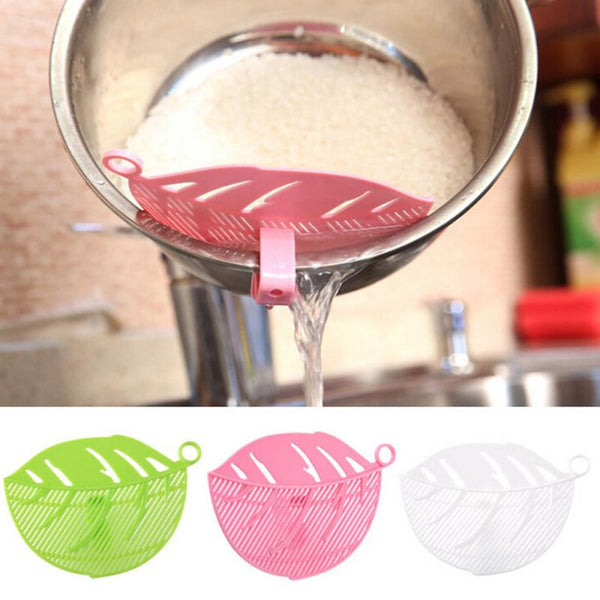 1PC Durable Clean Leaf Shape Rice Wash Sieve Cleaning Gadget Kitchen Clips Tool Wonderful35%2.03
