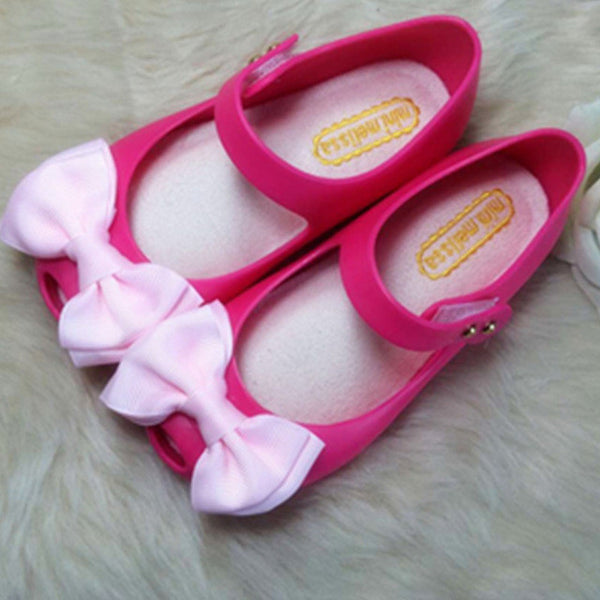 Mini Melissa Girls Sandals 2016 Children's Sandals Butterfly Knot 3 Color Melissa Sandals Cartoon Princess Shoes Jelly Shoes