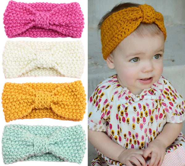 girls kids knit crochet turban headband warm knot headbands hair accessories for children hair head band wrap hairband ornaments