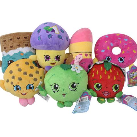 Kawaii Fruit Plush Toys 17-25cm Strawberry Apple Cookies Donuts Lipstick Chocolate Muffin Stuffed Toys Dolls Gift for Kids Girl