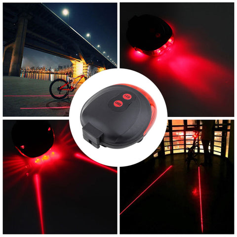 Hot 5 LED 2 Laser Bike light 7 Flash Mode Cycling Safety Bicycle Rear Lamp waterproof Laser Tail Warning Lamp Flashing