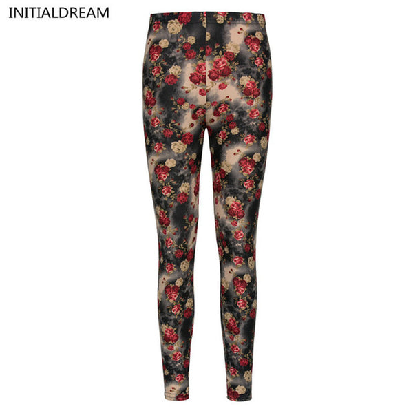 Causal  Leggings 2017 Womens Fall Fashion Floral Print Leggings Pants Disco Pants Legging Feminino Ropa Mujer Jeggings HDDK007