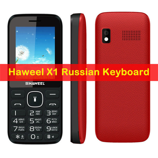 Original Haweel X1 Russian Keyboard Elders Mobile Phone 2.4 inch GSM 2G Cellphone Dual SIM Big Speaker Elder Phone FM TF Torch
