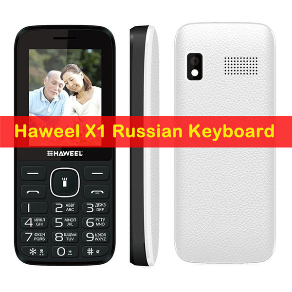 Original Haweel X1 Russian Keyboard Elders Mobile Phone 2.4 inch GSM 2G Cellphone Dual SIM Big Speaker Elder Phone FM TF Torch