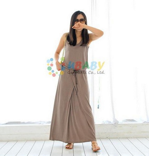 Hot sale mother and daughter family matching outfit summer fashion long girls Modal maxi elegant dress child clothes teenager