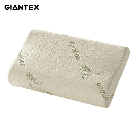 GIANTEX High Quality Bamboo Fiber Pillow Slow Rebound Memory Foam Pillow Health Care Pillow Massager Travesseiro Almohada U0301