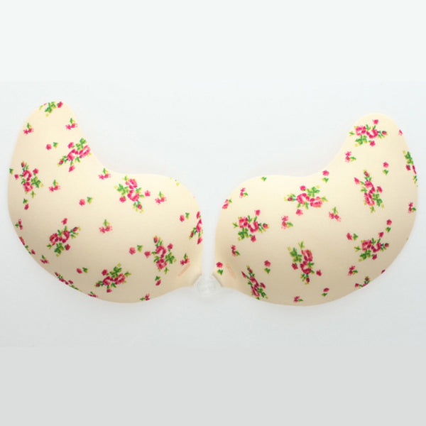 1PC Sexy Lady Silicone Invisible Bra Support Floral Dot Leopard Strapless Push Up Bra Push-Up Backless Bras Adhesive For Breasts