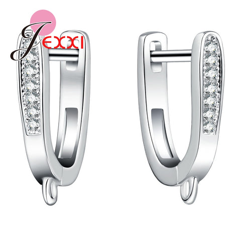 JEXXI Top Quality Fashion Earrings Accessories Micro Inlay 925 Sterling Silver Jewelry Findings Earring Accessories Hot Sale