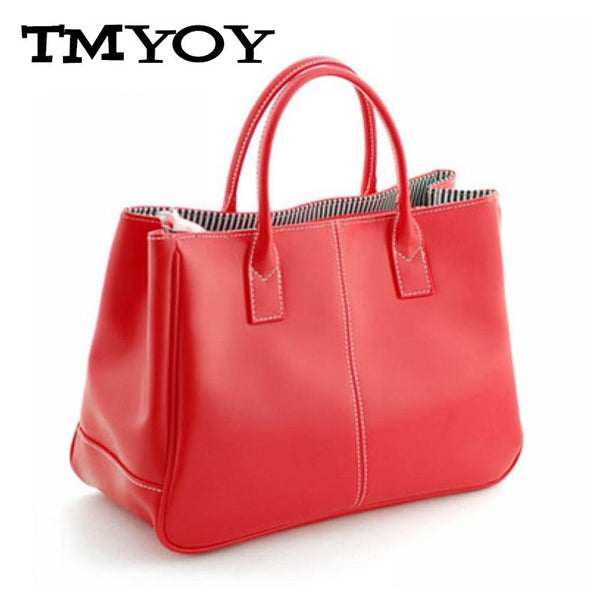 TMYOY Quality women Top-Handle Bags PU Leather Handbags Solid Tote casual Bolsas Female Ladies candy color Women hand Bags VS024