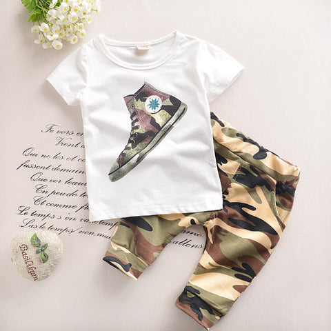 Baby Boy Clothes Summer 2017 New Fashion Kids Boys Clothes Children Toddler Boys Clothing Set T-shirt + Pants 100 % Cotton T520