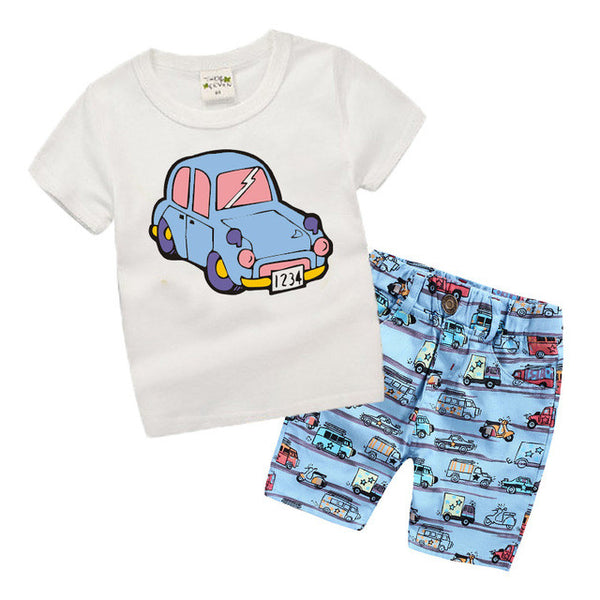 Baby Boy Clothes Summer 2017 New Fashion Kids Boys Clothes Children Toddler Boys Clothing Set T-shirt + Pants 100 % Cotton T520