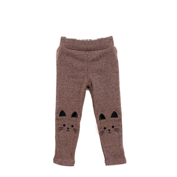 Top Selling 2-7Y Baby Girl Cute Cat Print Pants Kid Warm Stretch Leggings Spring Autumn ChildrenTrousers