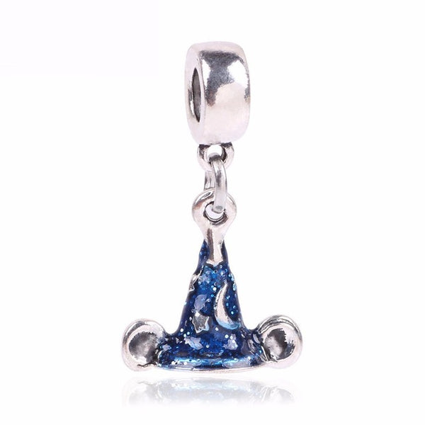 2017 Hot Sale Plated Silver Blue Enamel Charm Bead Fit Original Pandora Beads Bracelet Necklace Authentic Fashion Jewelry
