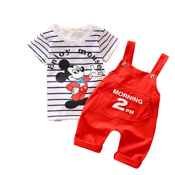 Cartoon Mouse Baby Boy's Clothing Set 2017 New Toddler Boys Clothes Spring Summer Fashion Kids Clothes T-shirt+Shorts T548