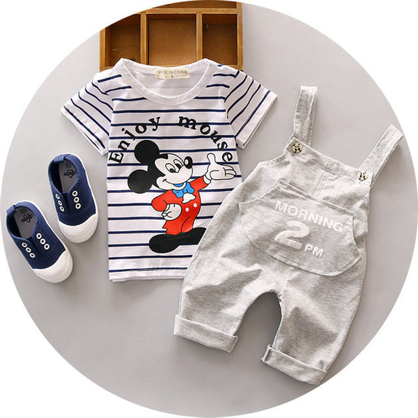 Cartoon Mouse Baby Boy's Clothing Set 2017 New Toddler Boys Clothes Spring Summer Fashion Kids Clothes T-shirt+Shorts T548