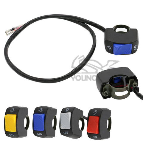 1 piece 7/8" 22mm Motorcycle Switch ON OFF Handlebar Adjustable Mount Waterproof Switches 4 colorsButton DC12V for Headlight
