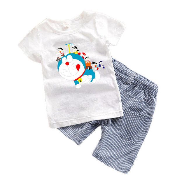 2PCS Suit Baby Boy Clothes Children Summer Toddler Boys Clothing set Cartoon 2017 New Kids Fashion Cotton Cute Animal Sets T20