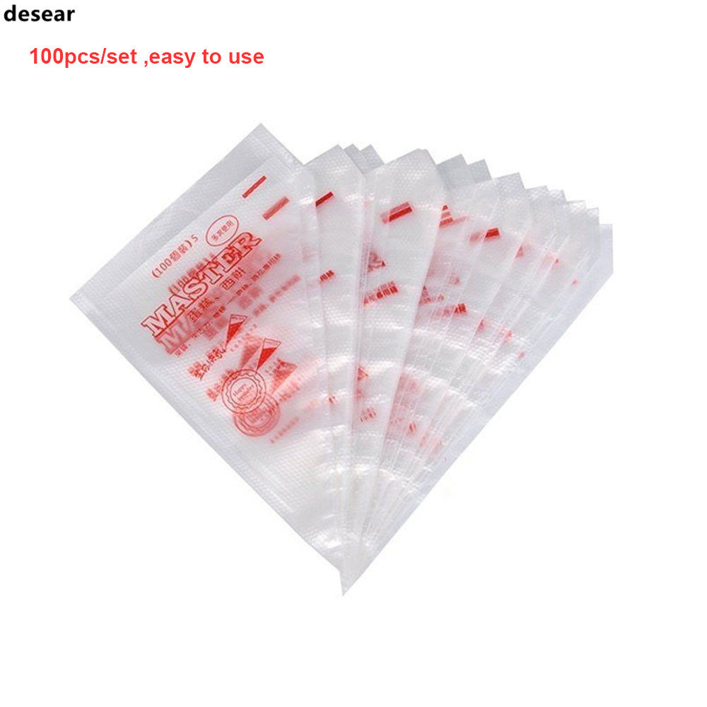 desear 2016 New arrive 100Pcs/Set Disposable Pastry Bag Piping Cake Pastry Cupcake Decorating Bags Bakeware Cookie Cutter