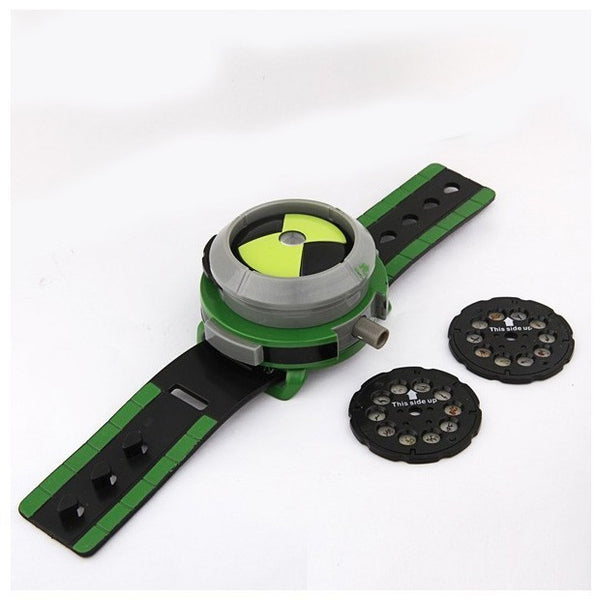 2015 Hot Selling Ben 10 Style Japan Projector Watch BAN DAI Genuine Toys for Kids Children Slide Show Watchband Drop Q003