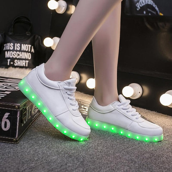 Femme luminous Led shoes Usb Charge lights up Men&Adults colorfull glowing shoe neon casual basket trainers 11 Colors Led shoes