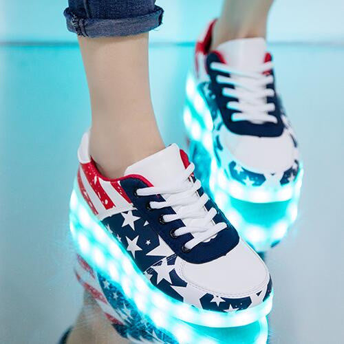 Femme luminous Led shoes Usb Charge lights up Men&Adults colorfull glowing shoe neon casual basket trainers 11 Colors Led shoes