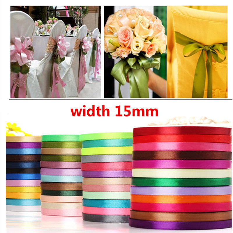 Silk Satin Ribbon 15mm 22 Meters Wedding Party Festive Event Decoration Crafts Gifts Wrapping Apparel Sewing Christmas Supplies