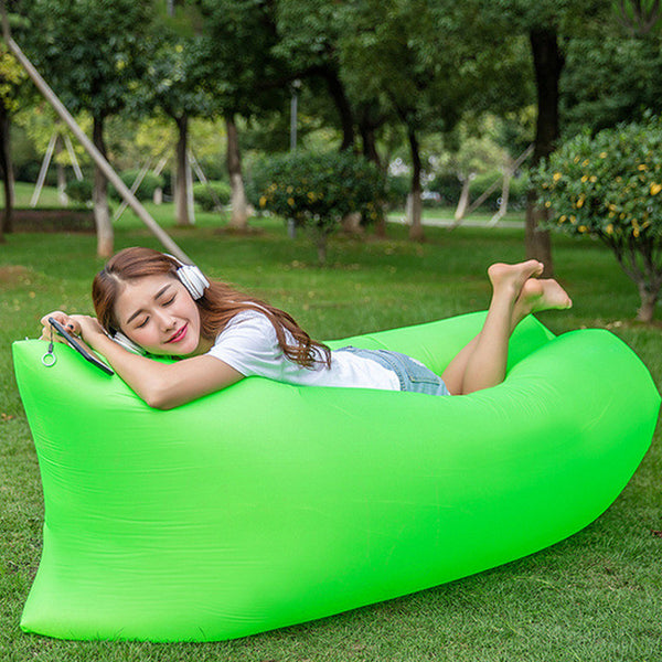 Beach Portable Outdoor Furniture Air Bed Inflatable Hammock Sleeping Bag Camping Air Sofa Nylon Polyester Lazy Bag Environmental