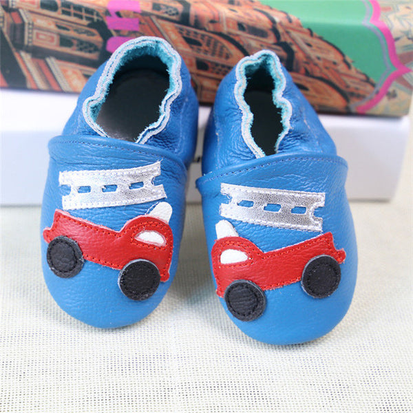 100% Genuine Cow Leather Baby Moccasins Cartoon Pattern Soft Soled Baby Boy Shoes Girl Newborn Infant Crib Shoes First Walkers