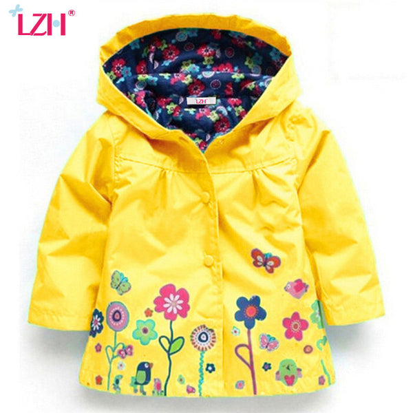 LZH 2017 Spring Autumn Girls Jacket For Girl Windbreaker Boys Jacket Kids Hooded Raincoat Girl Coat & Outerwear Children Clothes
