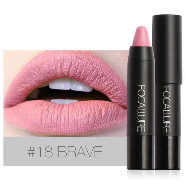 FOCALLURE 7 New Matte Colors Lipstick Waterproof Makeup Pigment Brown Nude Matte Lipstick Matte Lip Stick