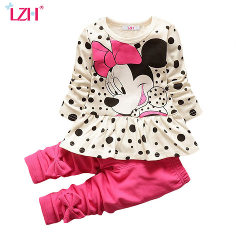 LZH Children Clothes 2017 Spring Autumn Kids Girls Clothes Set T-shirt+Pant Outfit Girls Sport Suit Toddler Girls Clothing Sets