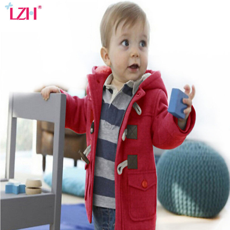 LZH Children Clothes 2017 Autumn Winter Boys Jackets For Boys Coat Kids Warm Wool Outerwear Coat Hooded Baby Boy Jacket Clothing