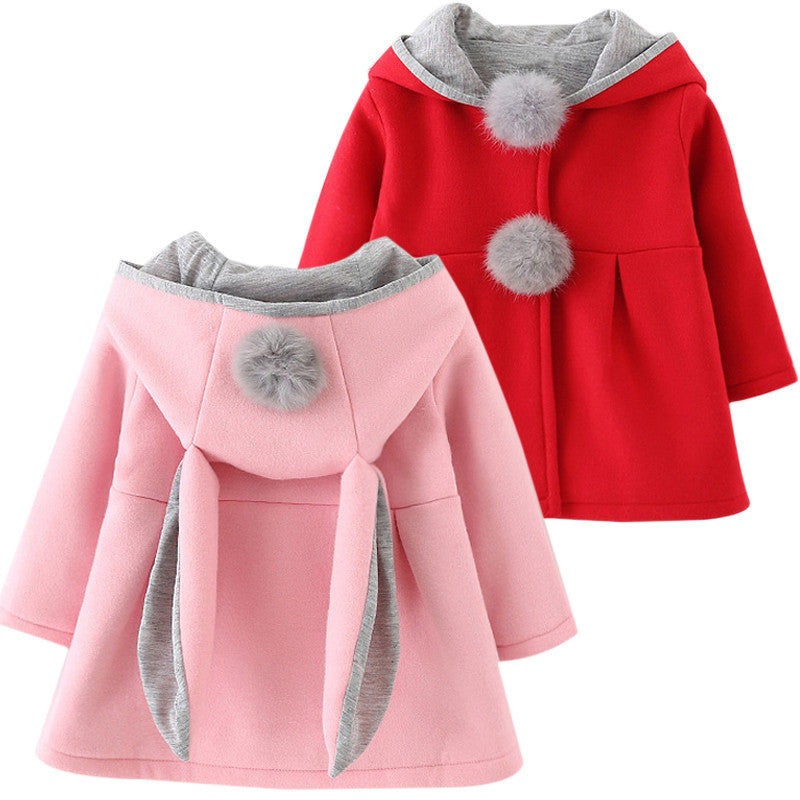 Children Bunny Jacket Spring Infant Newborn Baby Girl Coats Rabbit Outwear Toddler Cute Kids Hood Clothing Jacket For Girls