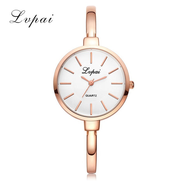 New Lvpai Fashion 2017 Luxury Rhinestone Watches Women Stainless Steel Quartz Watch For Ladies Dress Watch Gold Bracelet Clock