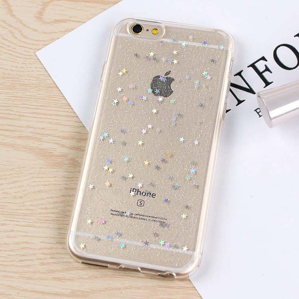 Soft TPU Case For Apple iPhone 7 Plus Case Bling Star Silicone Phone Back Cover Cases for iPhone 6 6s Plus SE 5 5S Clear Fundas
