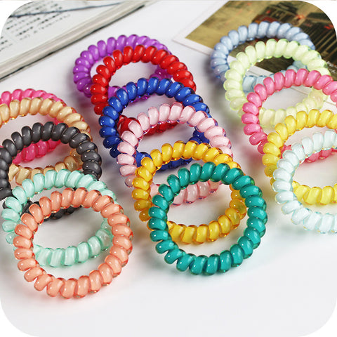 New Korean Candy Colors Telephone Line 5CM Elastic Hair Bands Headbands For Women Hair Accessories Girls Rubber Bands Hair Ropes