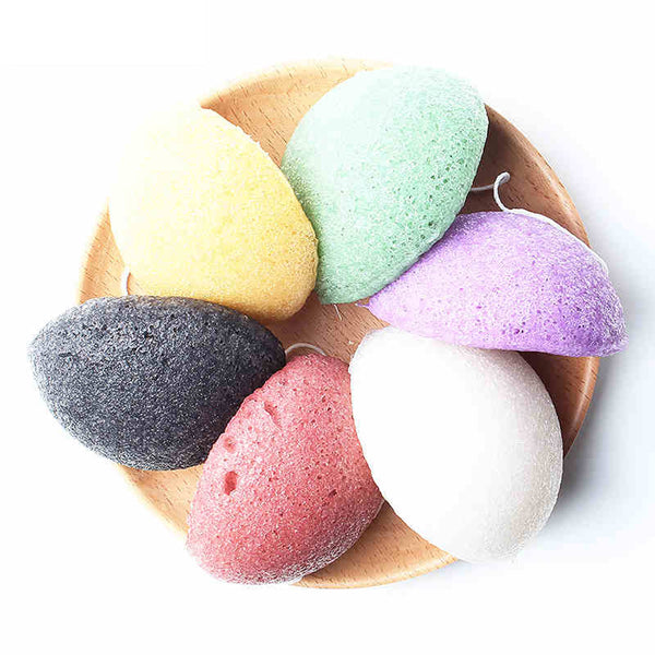 6 Colors Natural Konjac Konnyaku Facial Puff Face Cleanse Washing Sponge Exfoliator Cleansing Sponge Puff Facial Cleanser