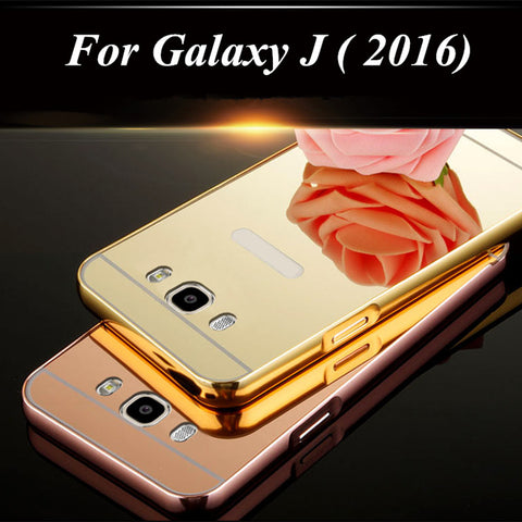 Luxury Plating Aluminum Frame+Acrylic Mirror Phone Case For Samsung Galaxy J1 mini J2 J3 J5 J7 Prime 2016 J5 J7 2017 Back Cover