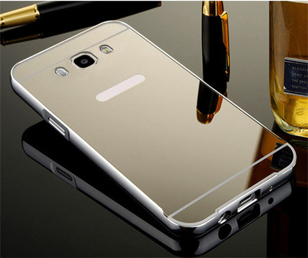 Luxury Plating Aluminum Frame+Acrylic Mirror Phone Case For Samsung Galaxy J1 mini J2 J3 J5 J7 Prime 2016 J5 J7 2017 Back Cover