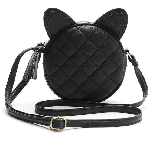 Hot Wmen Bag Fashion Women Messenger Bags Cat Ear Shoulder Bag High Quality PU Leather Crossbody Quiled Embroidery Round Handbag