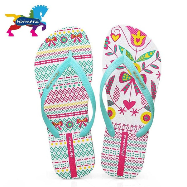 Hotmarzz Women Flip Flops Fashion Slides Summer Slippers Home Beach Shoes Pantufa 2017 Ladies Flat Thong Sandals Shoes Woman