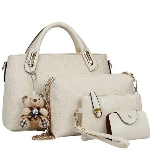 JEEP BULUO Famous Brand Women Bag 2016 Fashion Women Messenger Bags Handbags Leather Female Bag 4 piece Set AW342