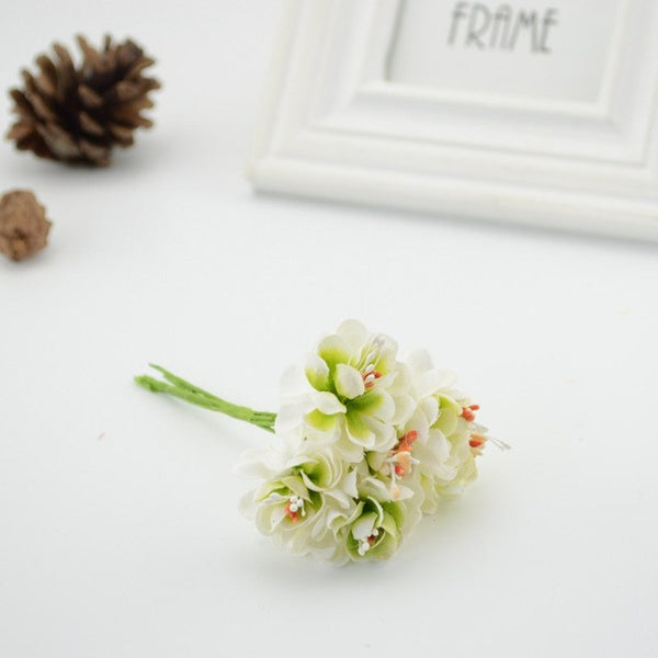 6pcs Cheap silk stamen Artificial Flowers for home Wedding Decoration DIY Wreath Decorative Bride Bouquet brooch Fake Flowers