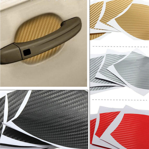 10*9CM Car Styling Stickers On Cars Carbon Fiber Vinyl Car Stickers DIY Parts Mold Protection Stickers 4pcs