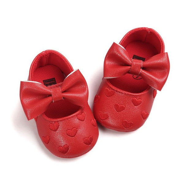PU Leather Baby Girl Shoes Newborn Baby Moccasins Soft Moccs Shoes Bow Fringe Soled Non-slip Footwear Crib Shoes
