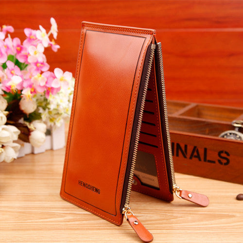 HENGSHENG Fashion Wallet Women Wallet Double Zippers Colourful Ultrathin Coin Wallet Women Handbag Women Purse Card Holders 1039