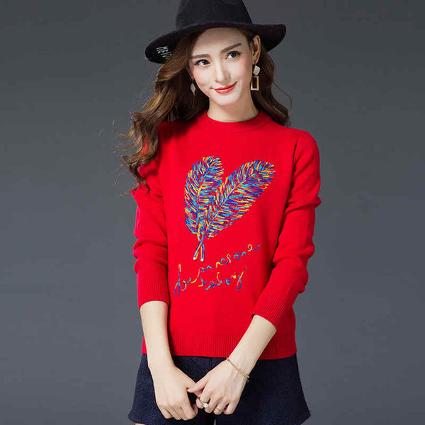 New  Fashion 2017 Women Autumn Winter  Sweater Pullovers Casual Warm Long Sleeve Female Knitted Sweaters Pullover Sweater Lady